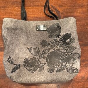 Kate Spade New York charcoal gray wool-blend tote bag